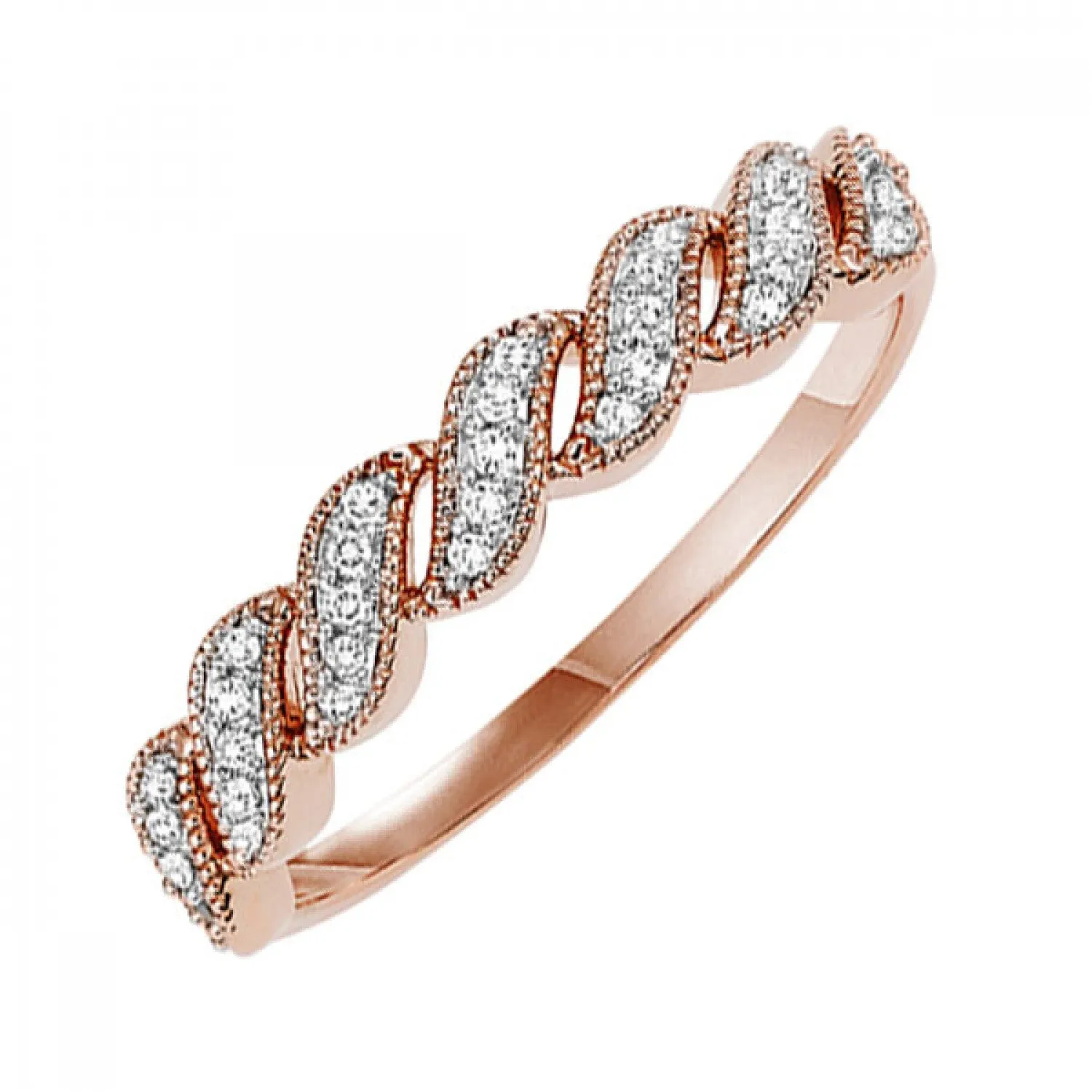 10KT Diamond (1/10 CTW) Band- Available in Rose, Yellow and White Gold