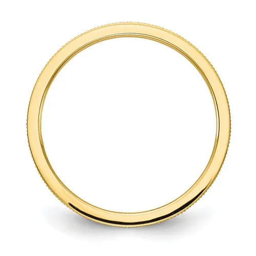 14K Gold 1.2mm Line Pattern Stackable Band