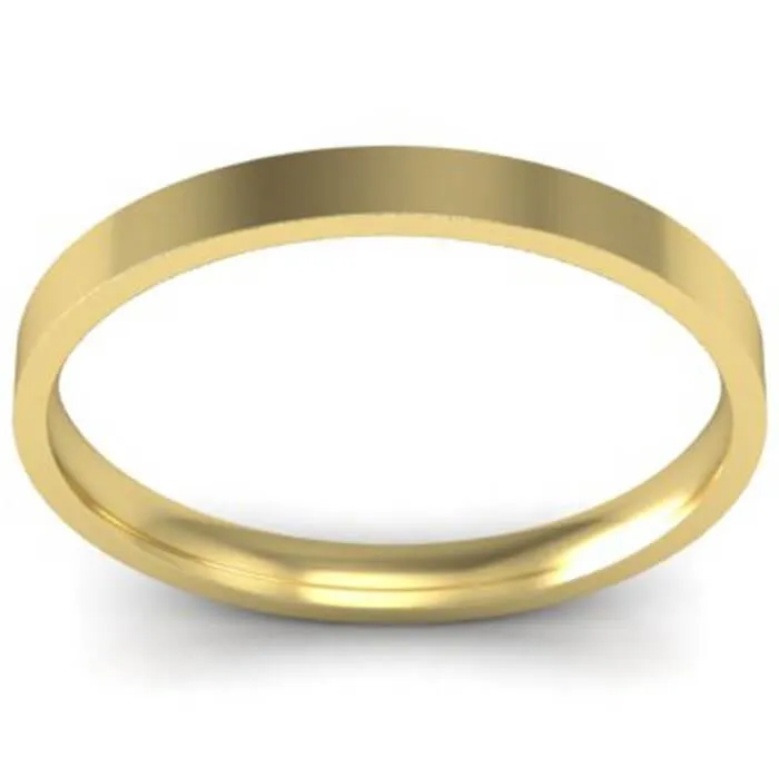 1.5 mm Flat Wedding Ring in 14k