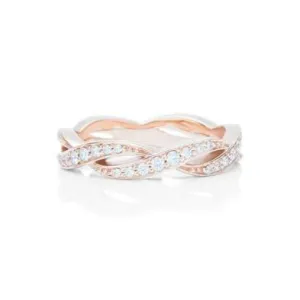 18k Rose Gold Diamond Weave Wedding Band