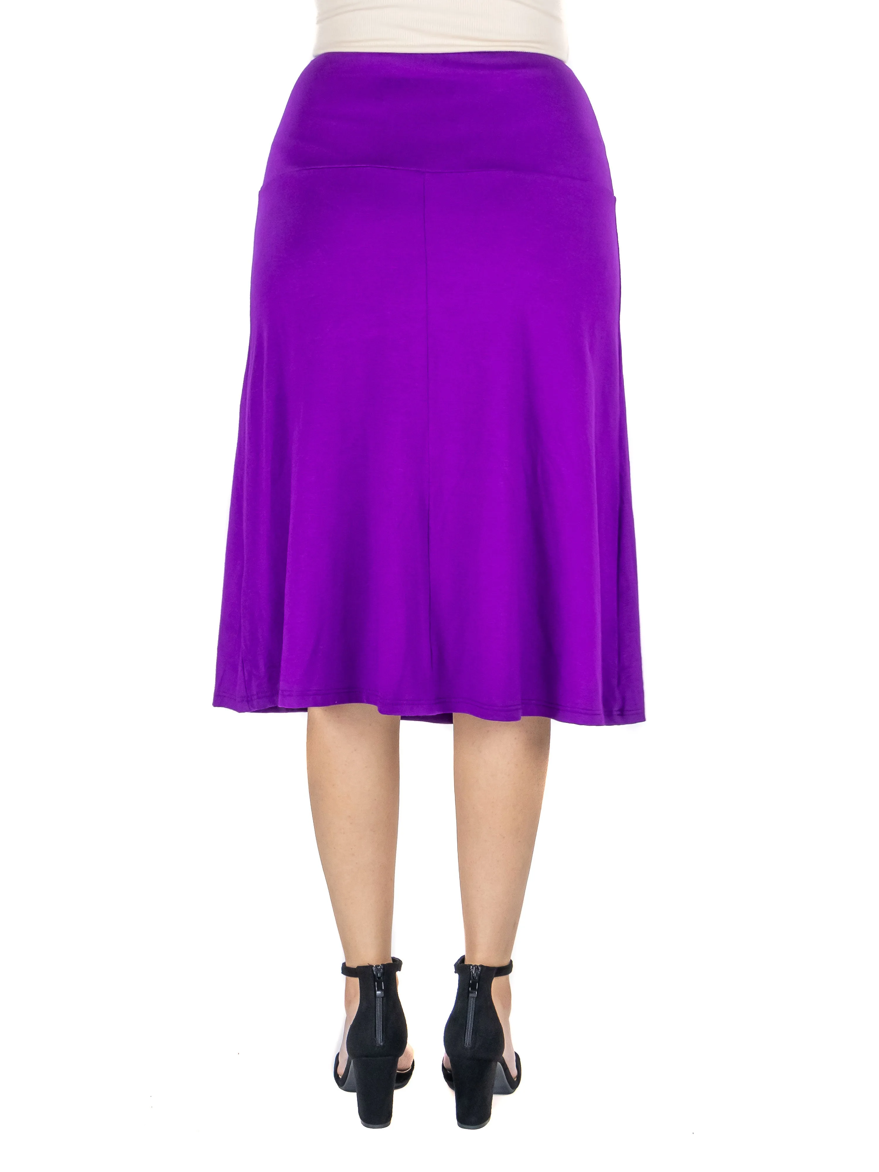 A Line Elastic Waist Knee Length Maternity Skirt