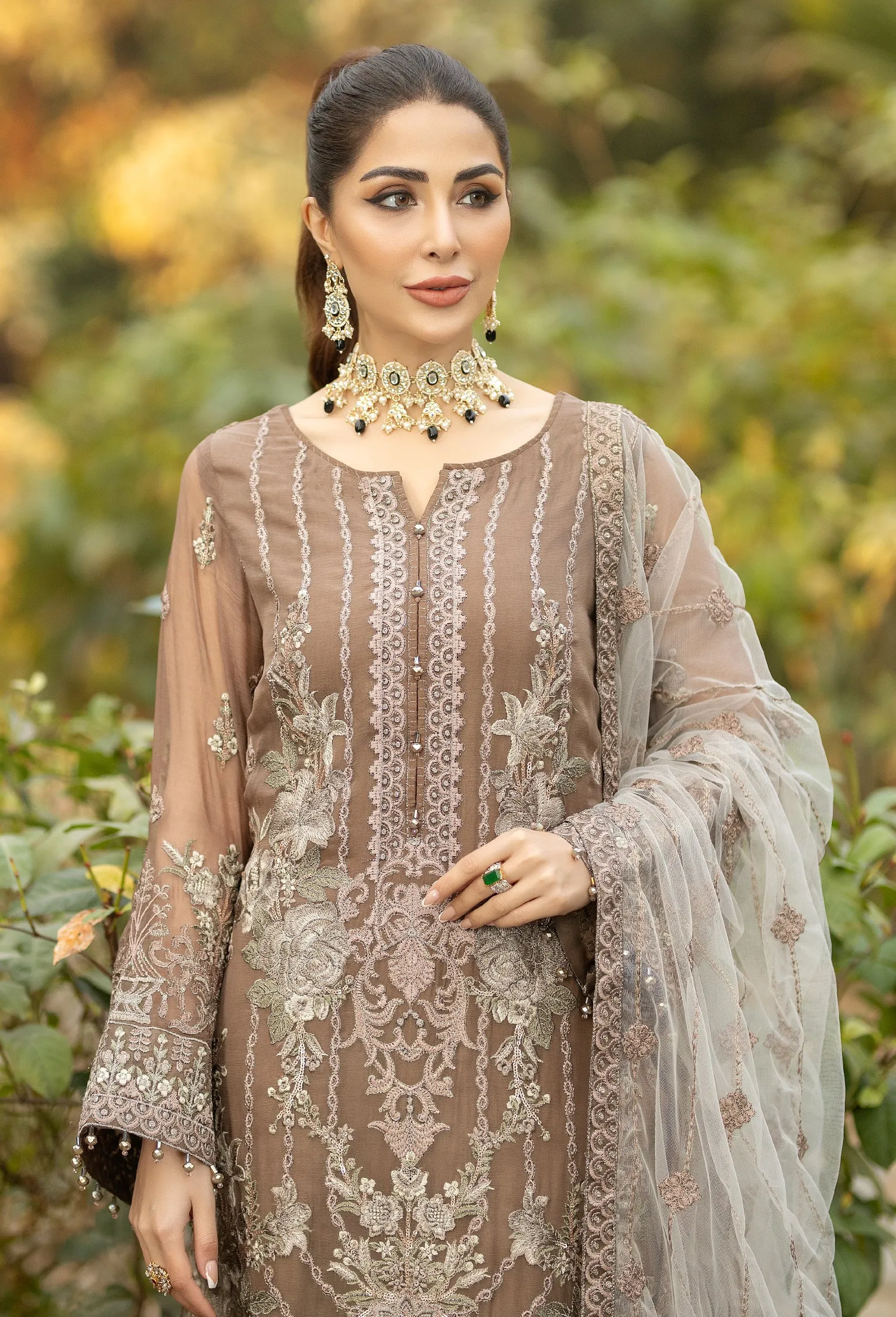 Adan's Libas Wisteria Embroidered Chiffon Collection – Beaver