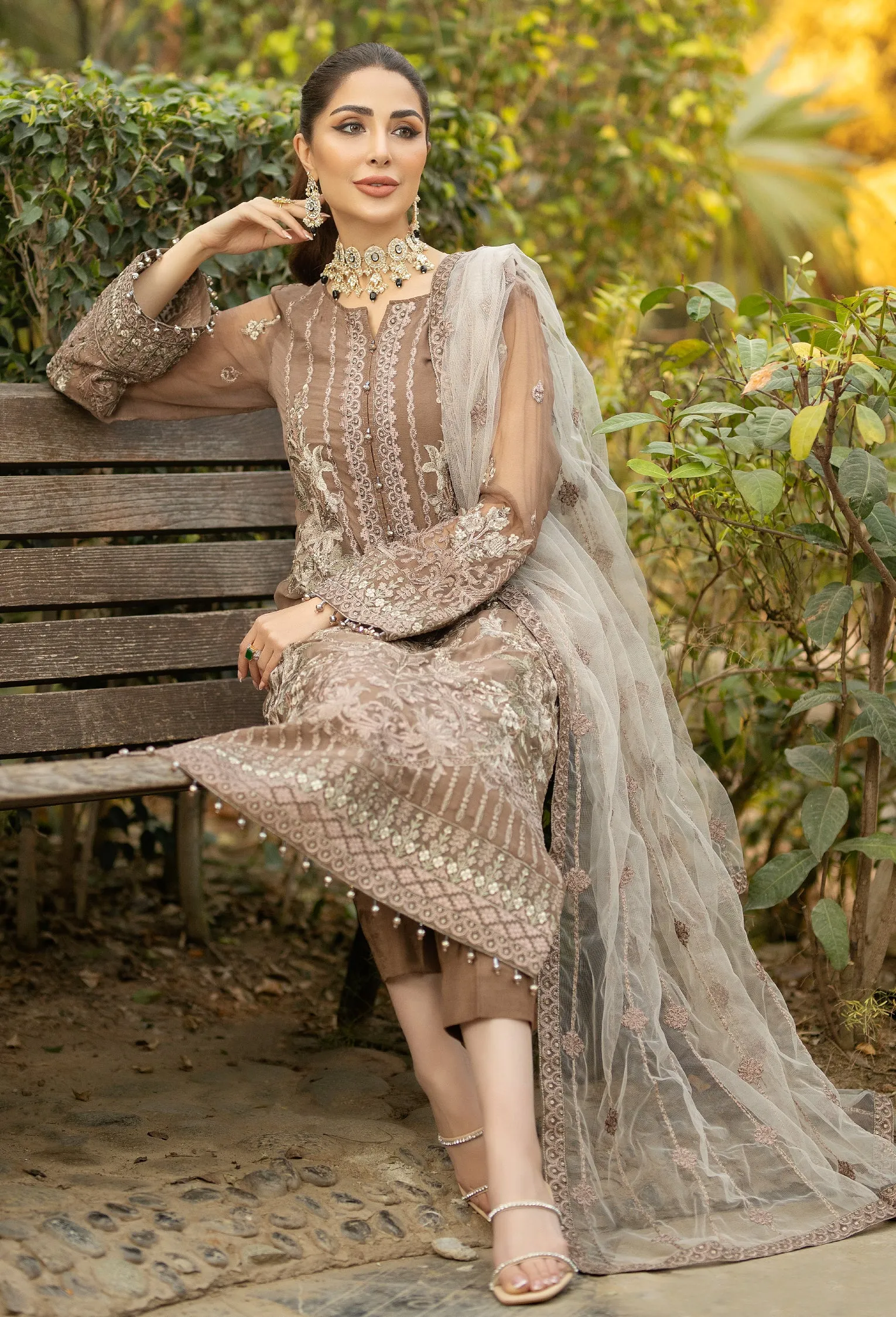 Adan's Libas Wisteria Embroidered Chiffon Collection – Beaver