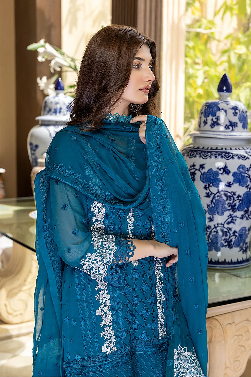 Azure Luxe Festive Edit Embroidered Lawn Collection – Glamour Glow