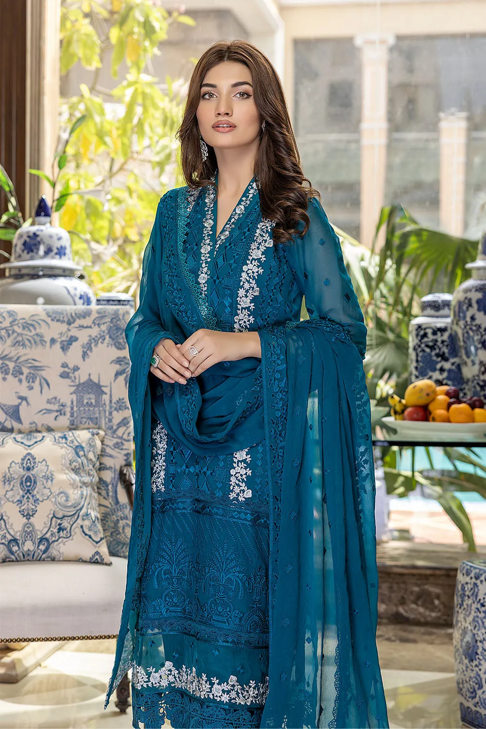 Azure Luxe Festive Edit Embroidered Lawn Collection – Glamour Glow