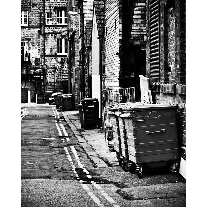 Black & White Alleyway Printed Backdrop