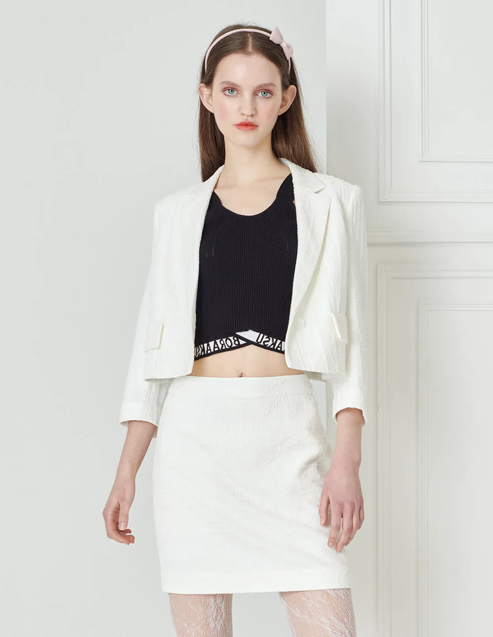 BORA AKSU Simple Knitted A-Line Skirt