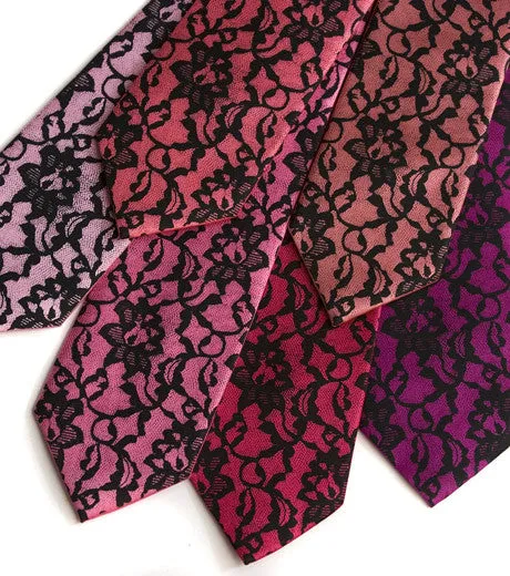 Boudoir Lace Silk Necktie