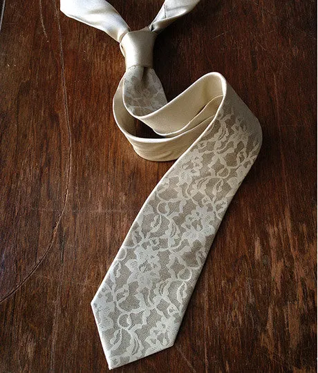 Boudoir Lace Silk Necktie