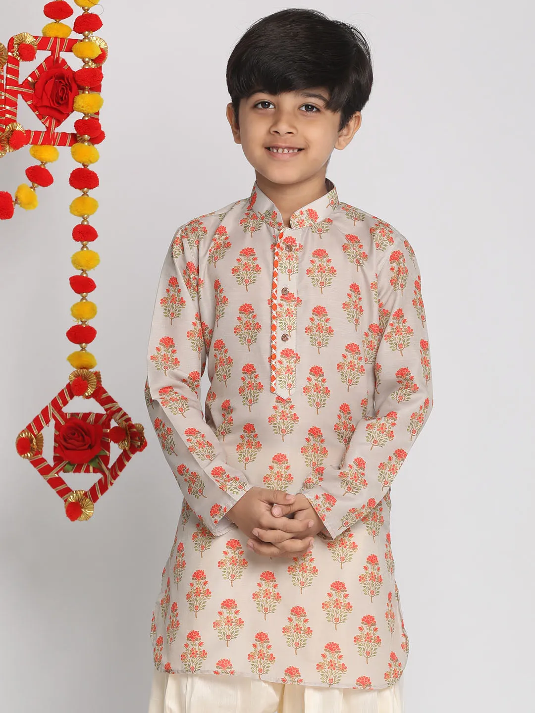 Boy's Beige Kurta - Vastramay Boys