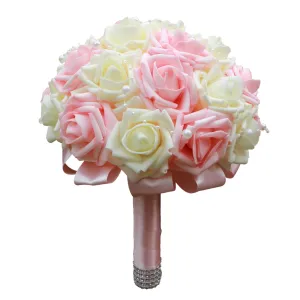 Bridal Bouquet Ivory and Light Pink Roses Wedding Bouquet