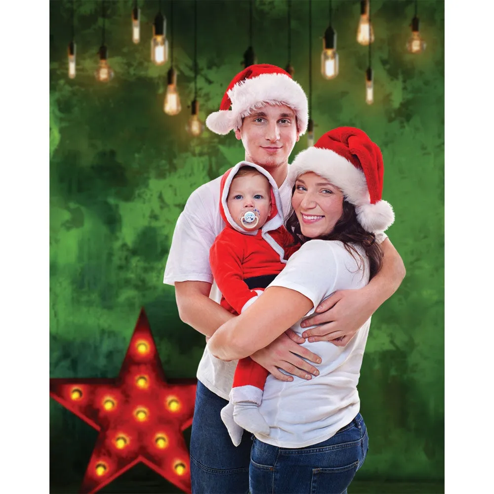 Bright Red Star Christmas Backdrop