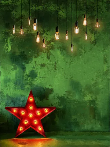 Bright Red Star Christmas Backdrop