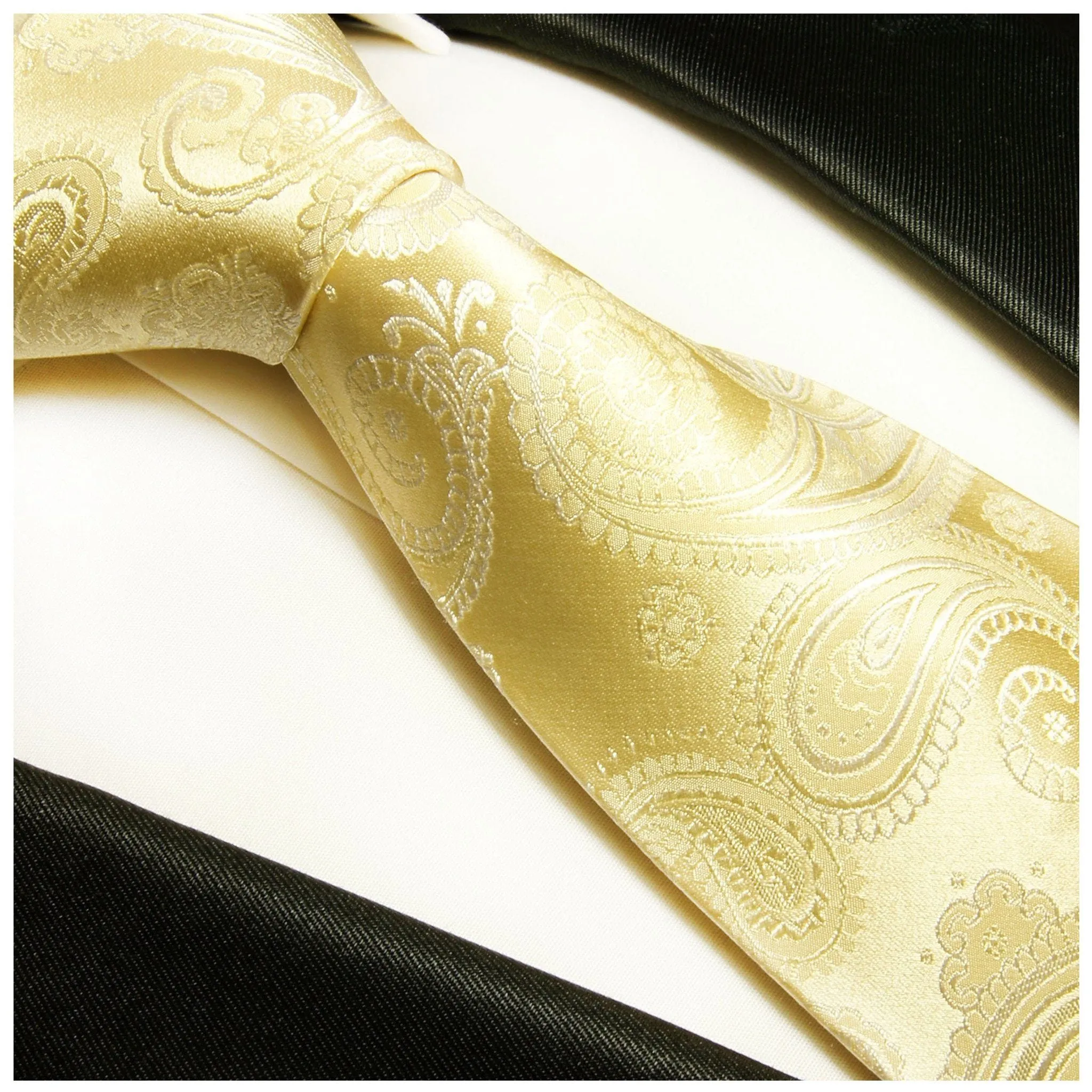 Champagne Paisley Wedding Silk Tie Set