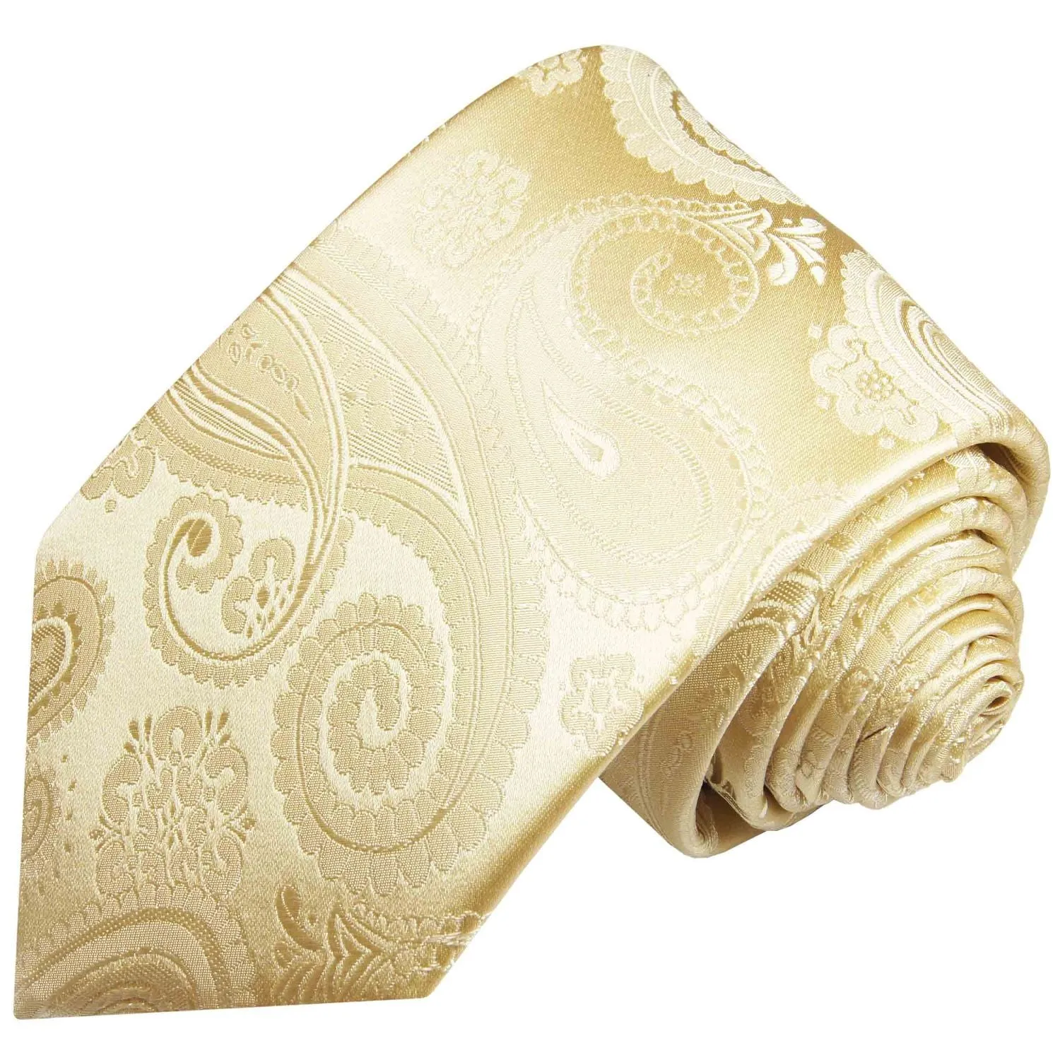 Champagne Paisley Wedding Silk Tie Set