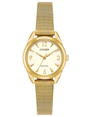 Citizen Ladies DRIVE LTR Watch - Gold-Tone - Champagne Dial  - Mesh Bracelet