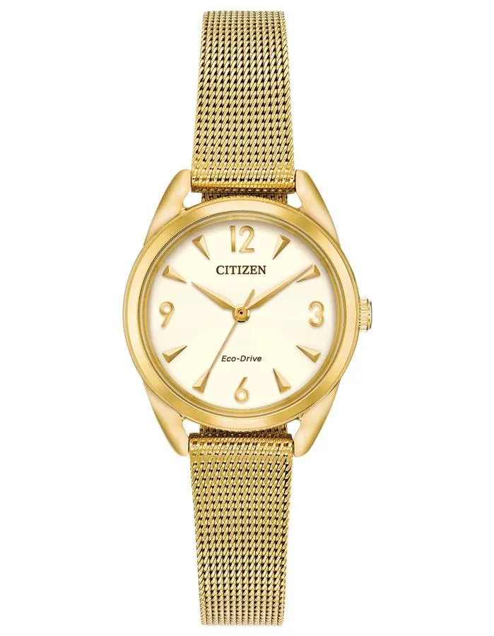 Citizen Ladies DRIVE LTR Watch - Gold-Tone - Champagne Dial  - Mesh Bracelet