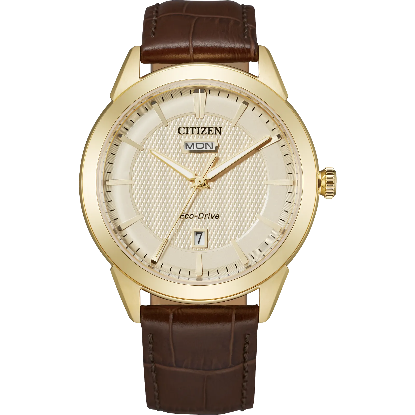 Citizen Rolan Goldtone Watch with Leather Strap AW0092-07Q