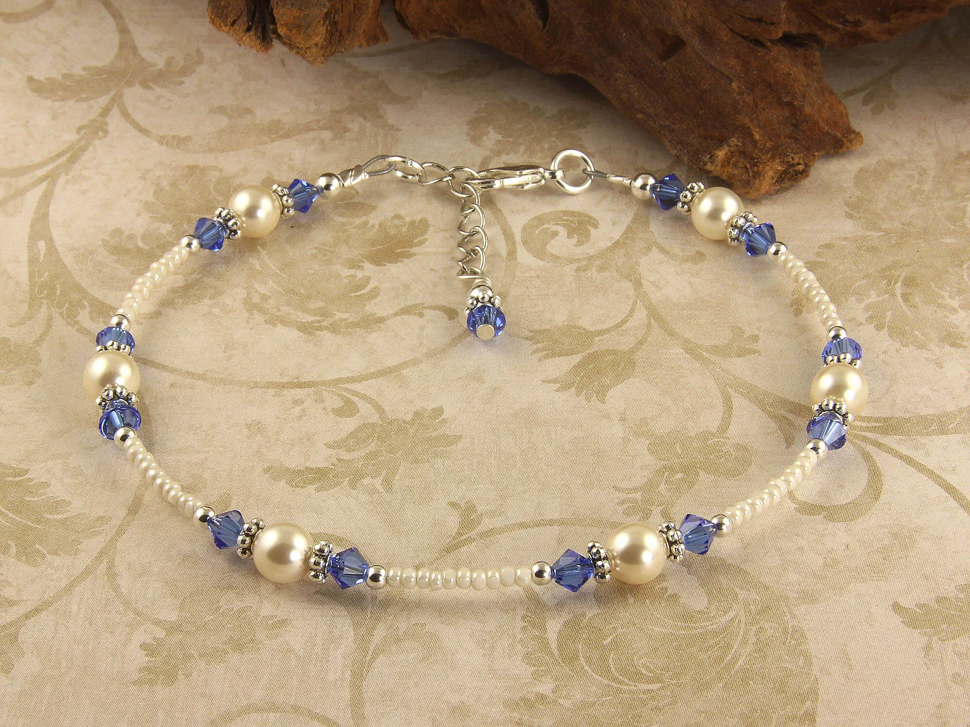 Classic - Fashion Something Blue Wedding Sapphire Heart Anklets