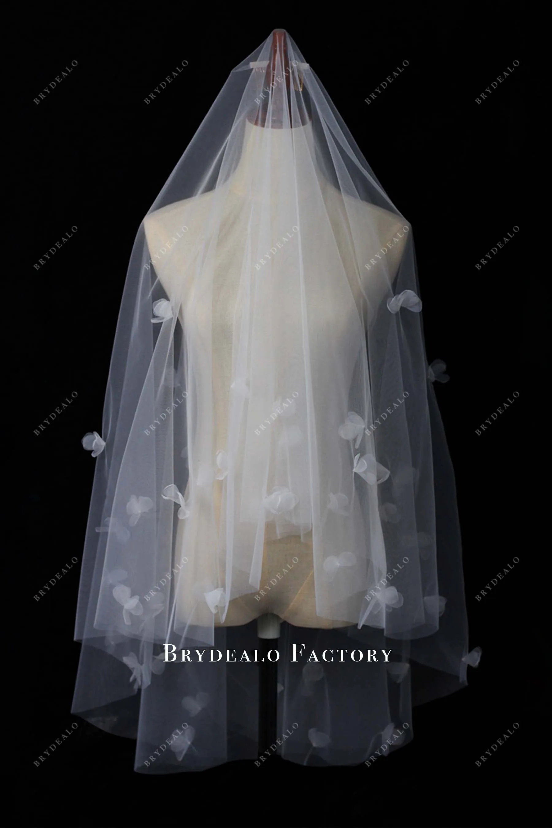 Dreamy Hand Stitched Floral Wedding Veil