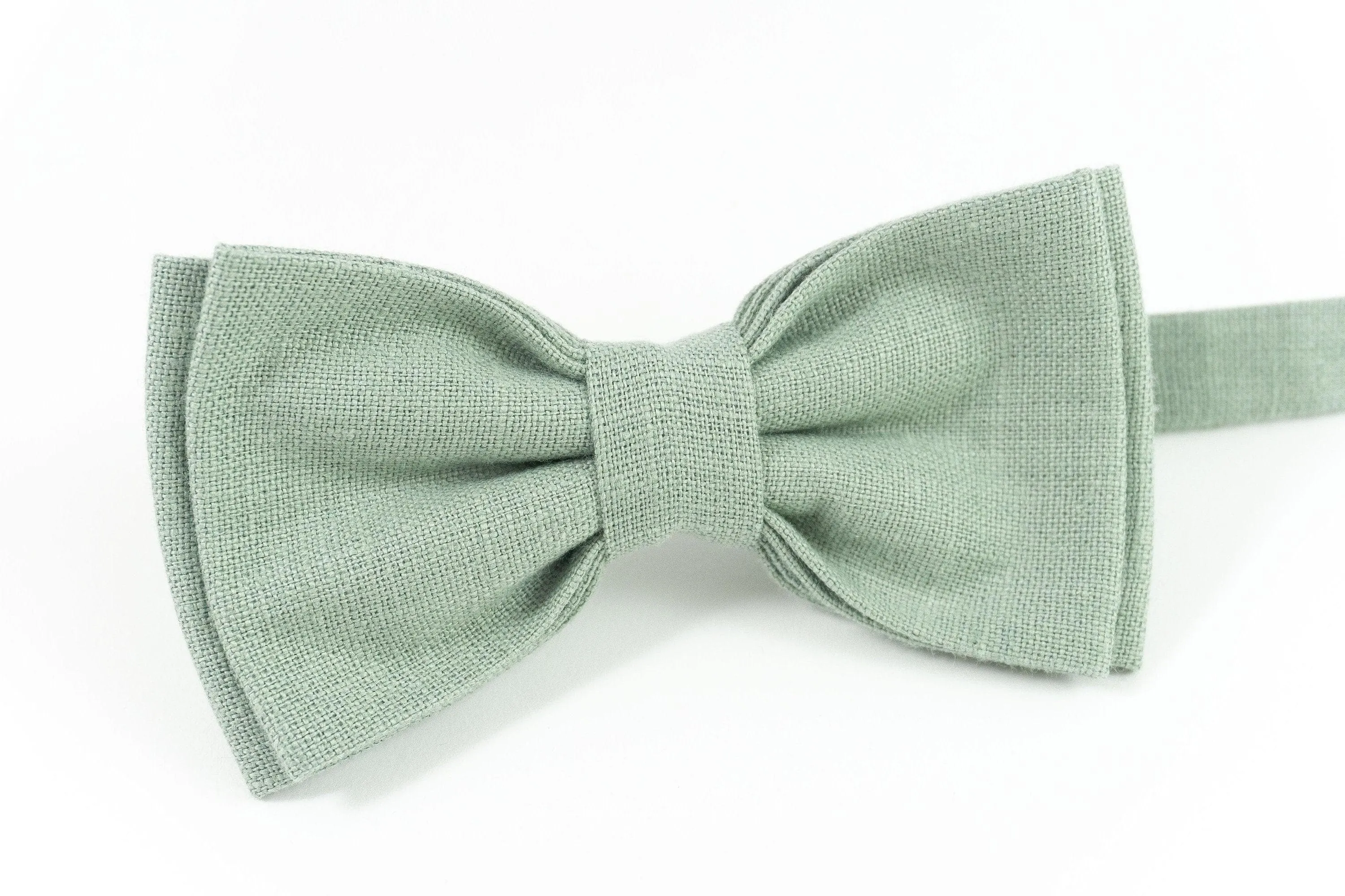 Dusty Sage Green LINEN Bow tie can be made for Toddler