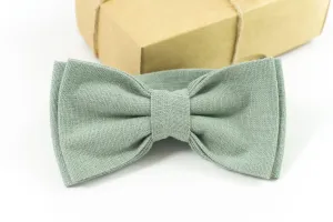 Dusty Sage Green LINEN Bow tie can be made for Toddler