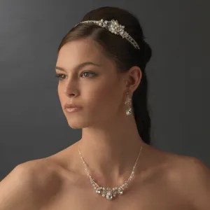 Elegant unique Crystal & Freshwater Pearl bridal headband