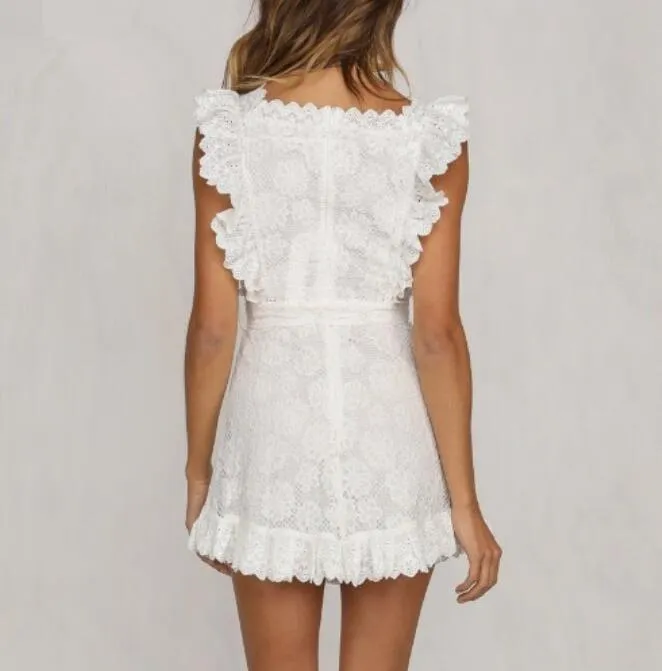 Embroidery Lace Ruffle Summer Dress - Culture Heaven Special