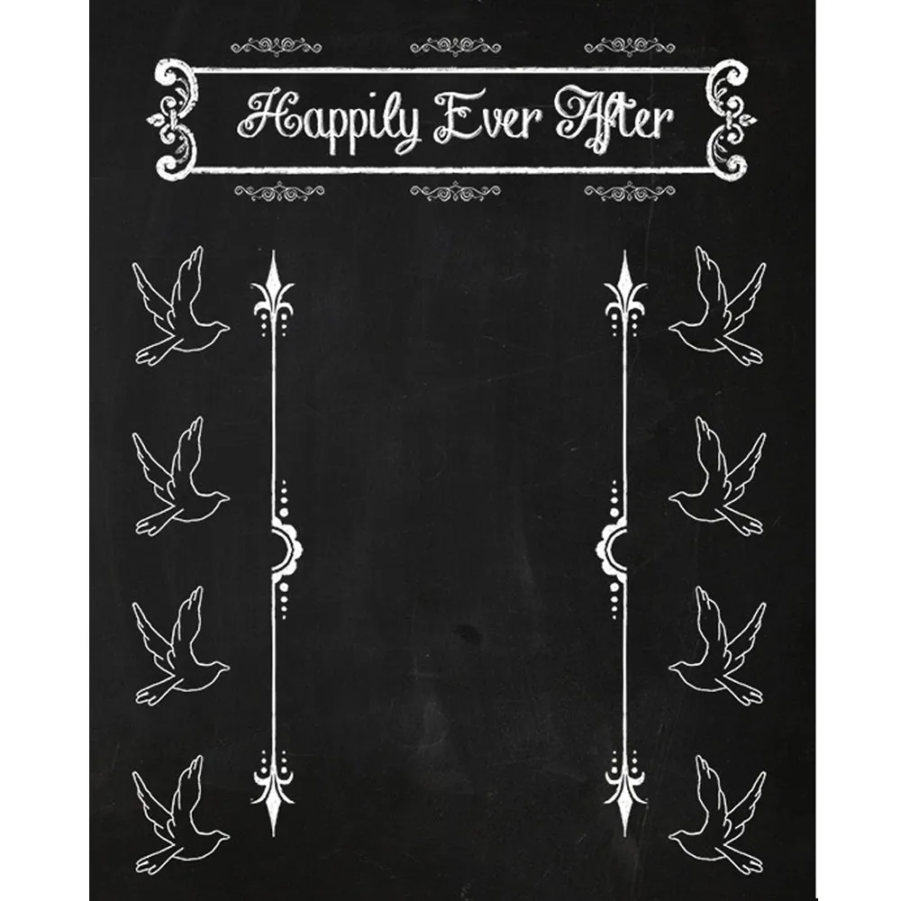 Ever After Chalkboard Printed Backdrop