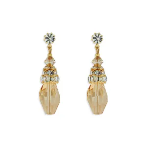 Gold Crystal Drop Earrings