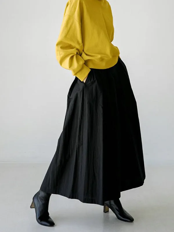 High Waisted Loose Pleated Solid Color Tied Waist Wide Leg Pants Trousers