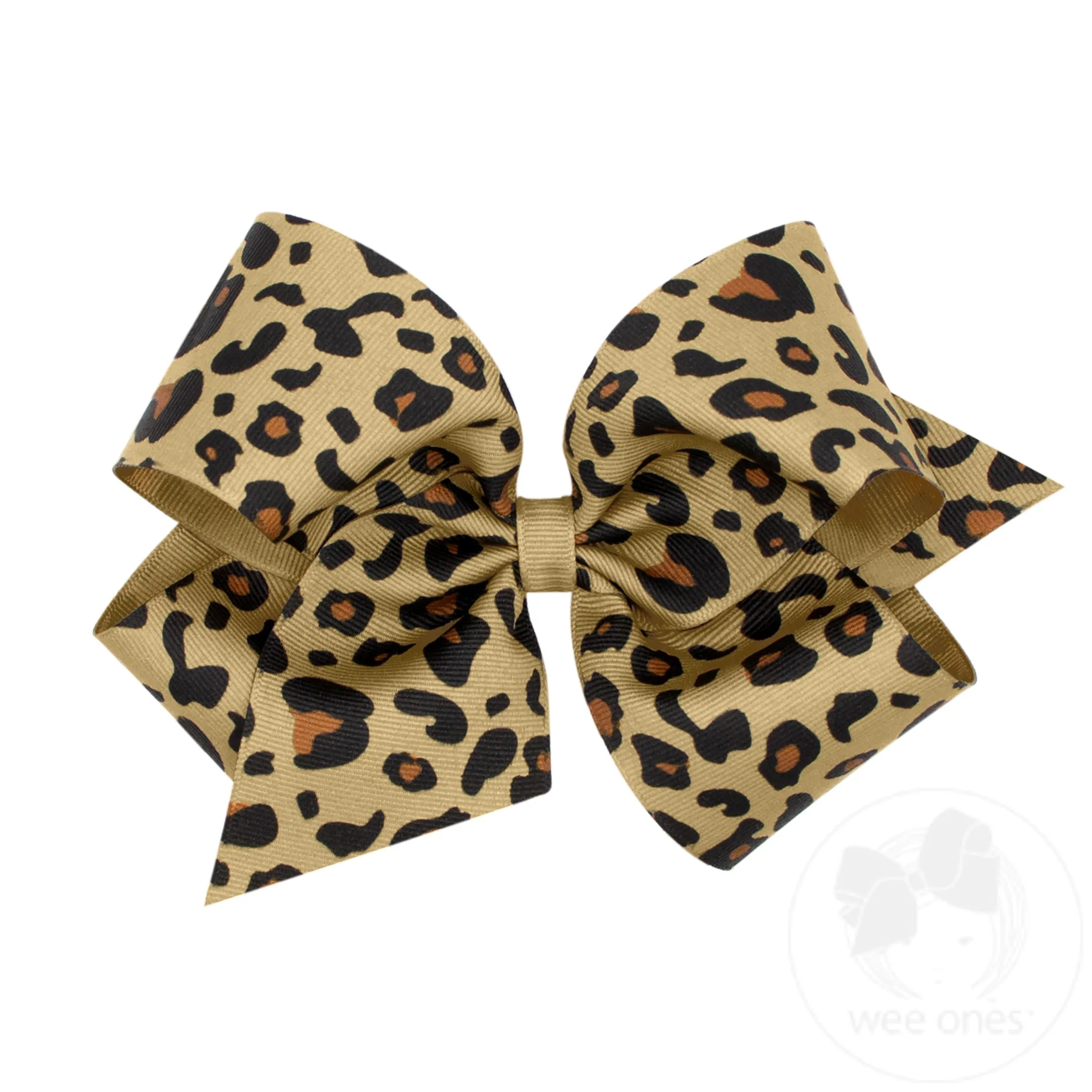 King Leopard Print Grosgrain Hair Bow