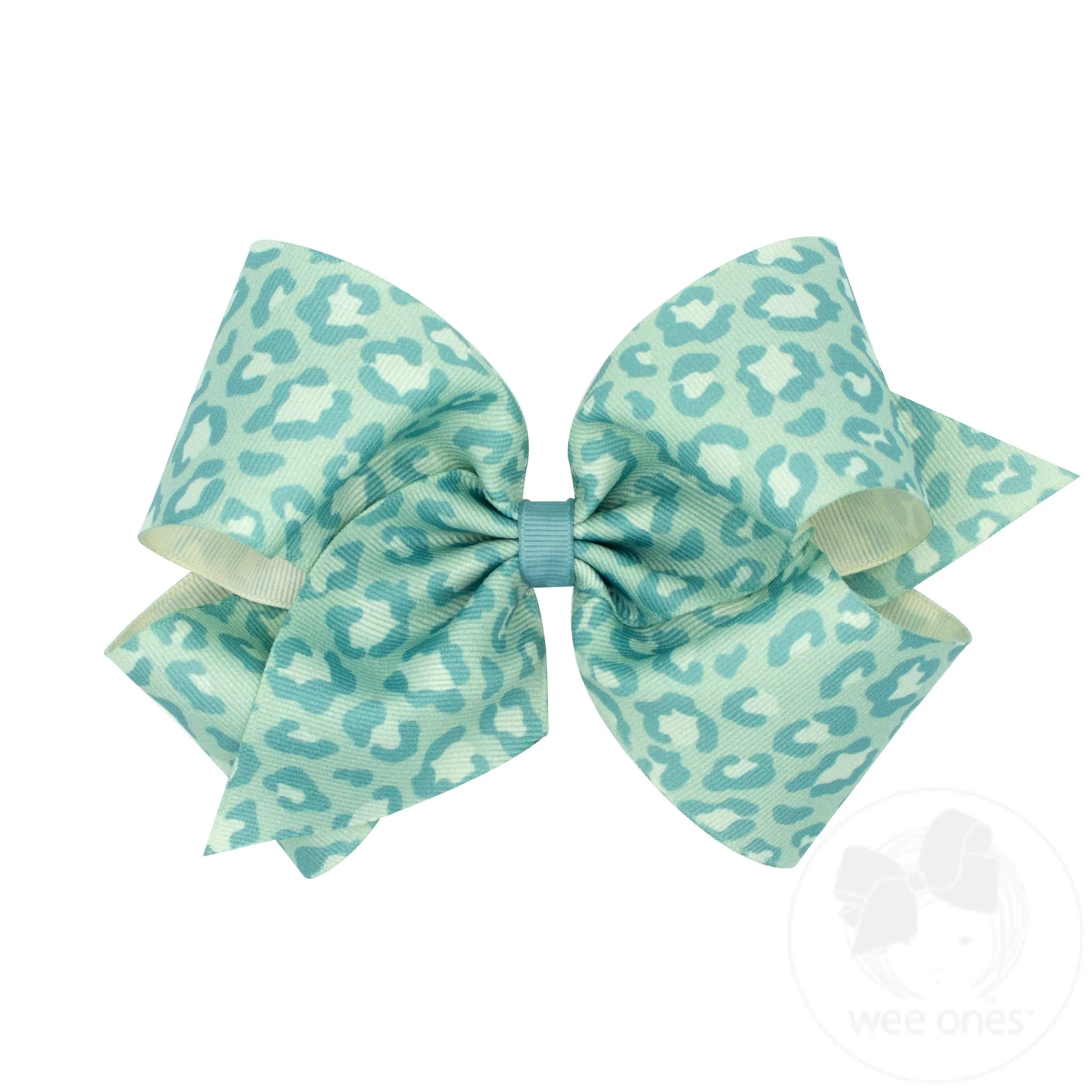 King Leopard Print Grosgrain Hair Bow