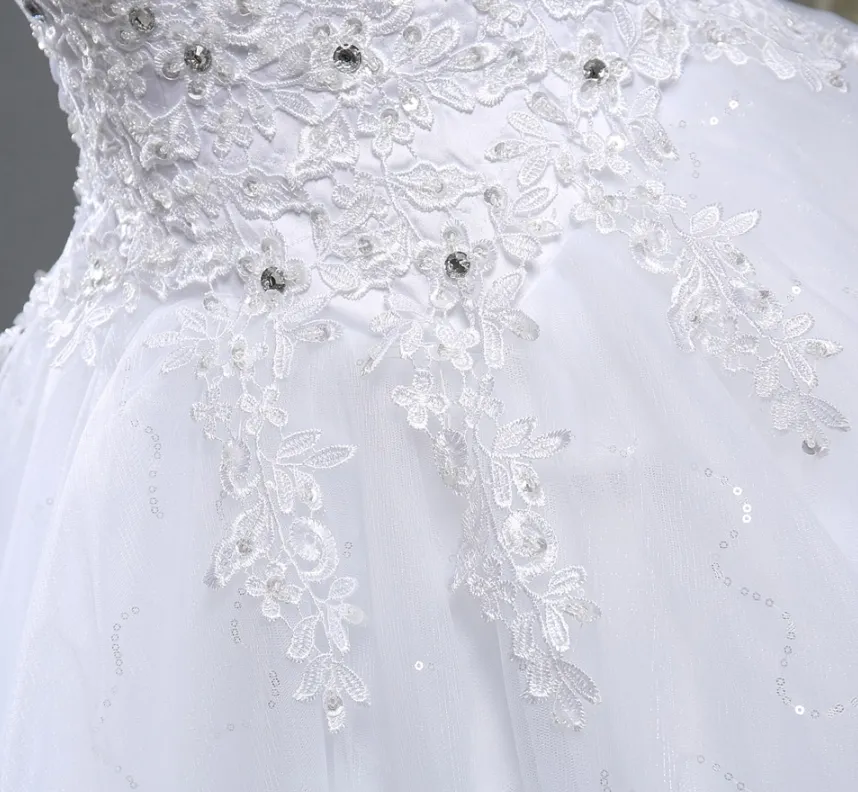 Lace Tulle Wedding Dress with Beaded Lace Bodice, Plus Sizes Available