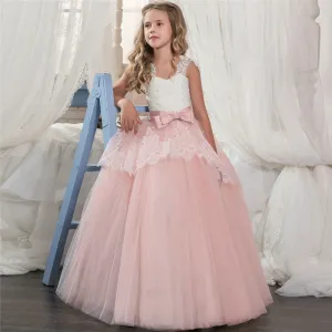 Lacey Junior Bridesmaids Dresses for Young Girls - 6-14 years old - Tulle Lace Flower Girl Dress Party Bridesmaid Dress