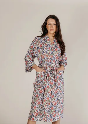 Martha Floral Block Printed Robe