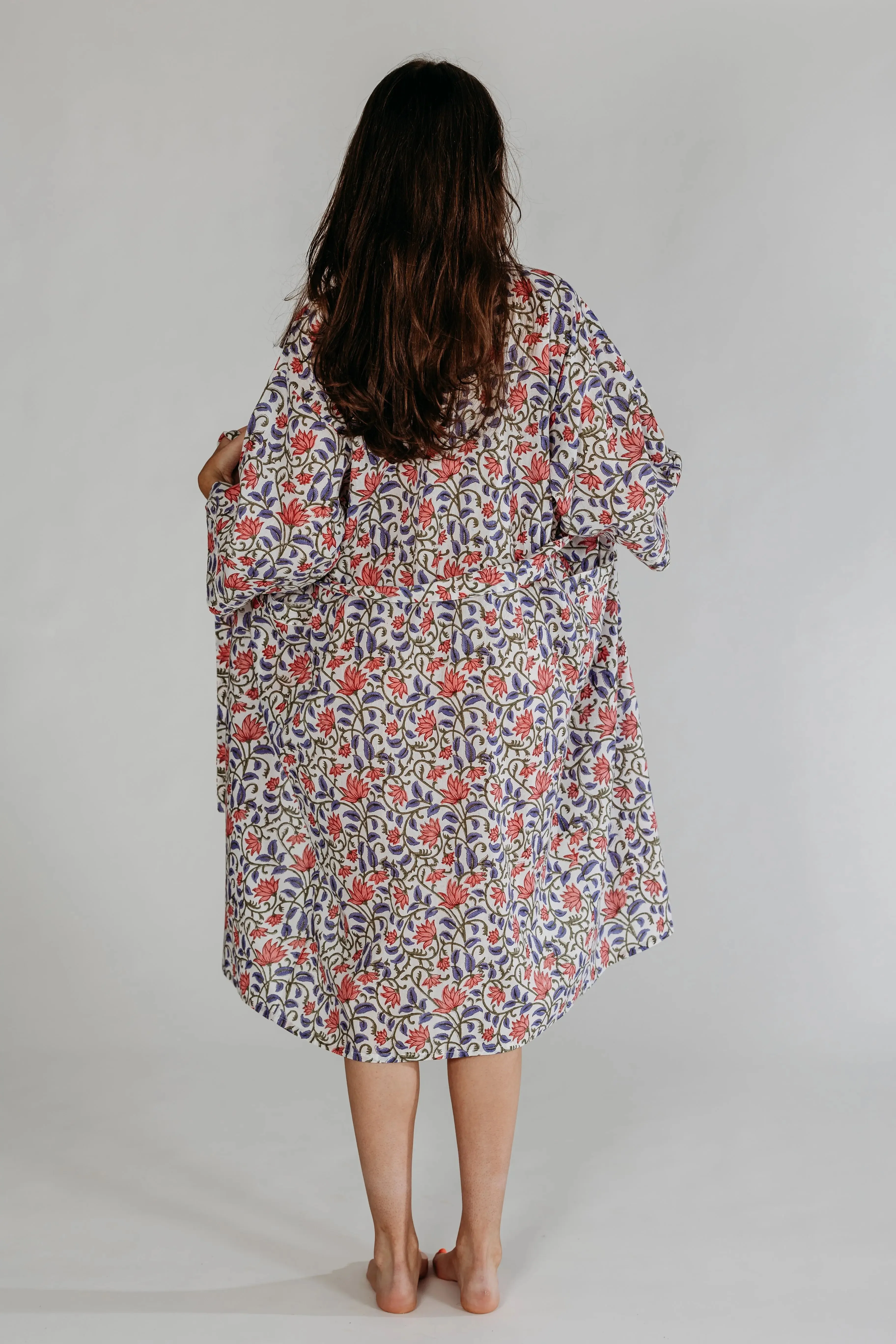 Martha Floral Block Printed Robe