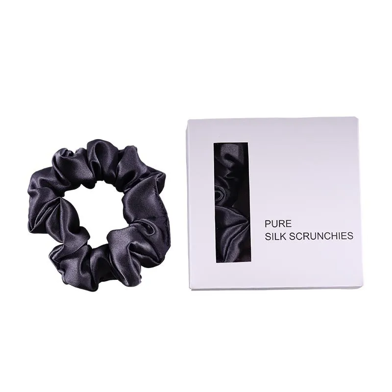 Midi Silk Scrunchies - Charcoal - Dropshipping