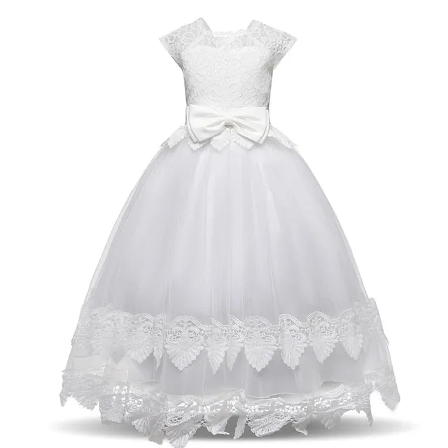 MOF Kids girls dress wedding tulle lace long