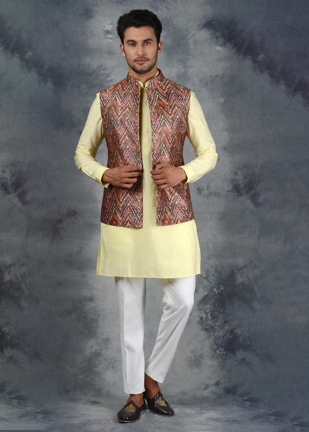 Multicolor Bandhgala Jacket | TULA