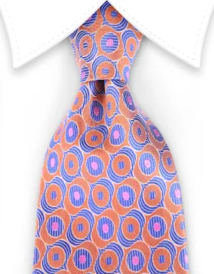 Orange, Pink & Blue Motif Tie