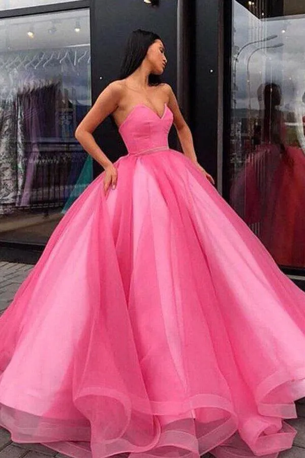 Organza Ball Gowns Prom Dresses Sweetheart Evening Dresses PG709