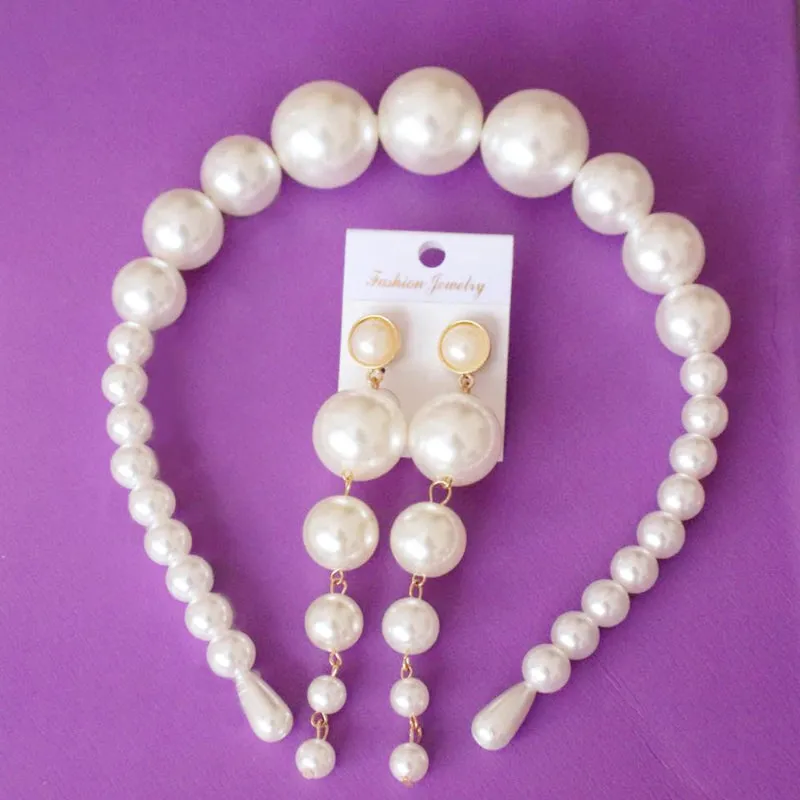 Oversize Elegant Pearl Embellished Headband