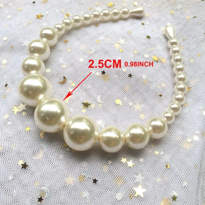 Oversize Elegant Pearl Embellished Headband