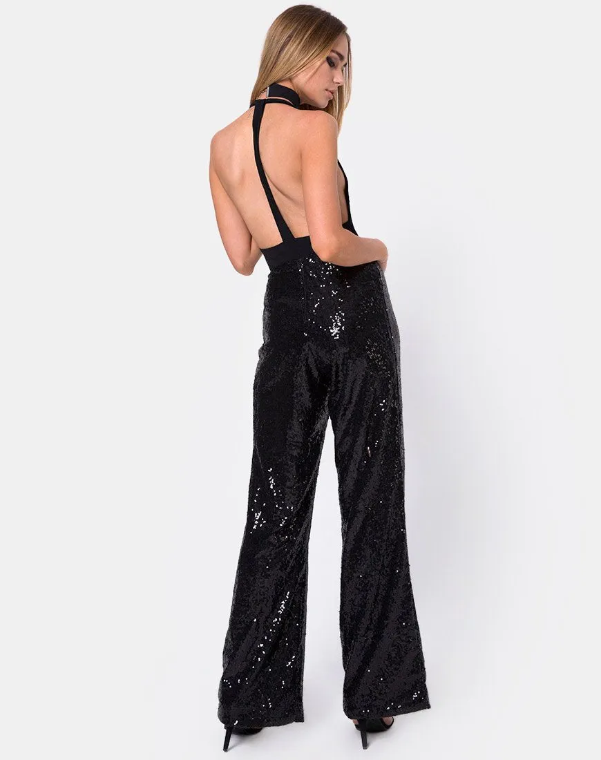 Prague Trouser in Mini Sequin Black