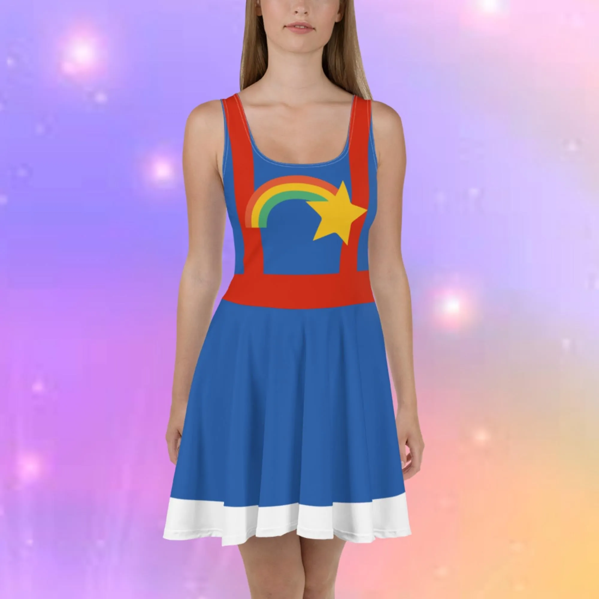 Rainbow Girl Skater Dress