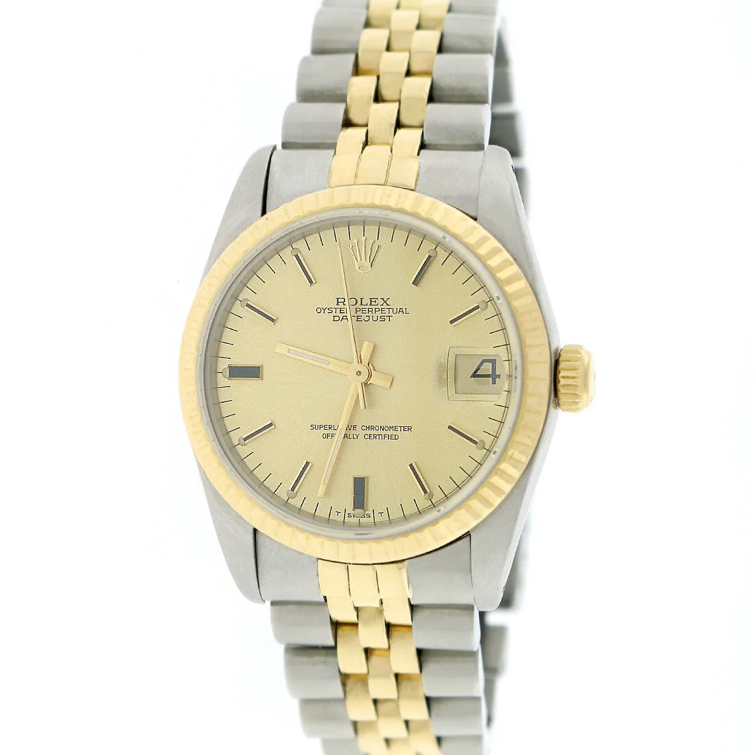 Rolex Datejust Midsize 2-Tone Champagne Stick Dial 31MM Jubilee   TFJ-142508169