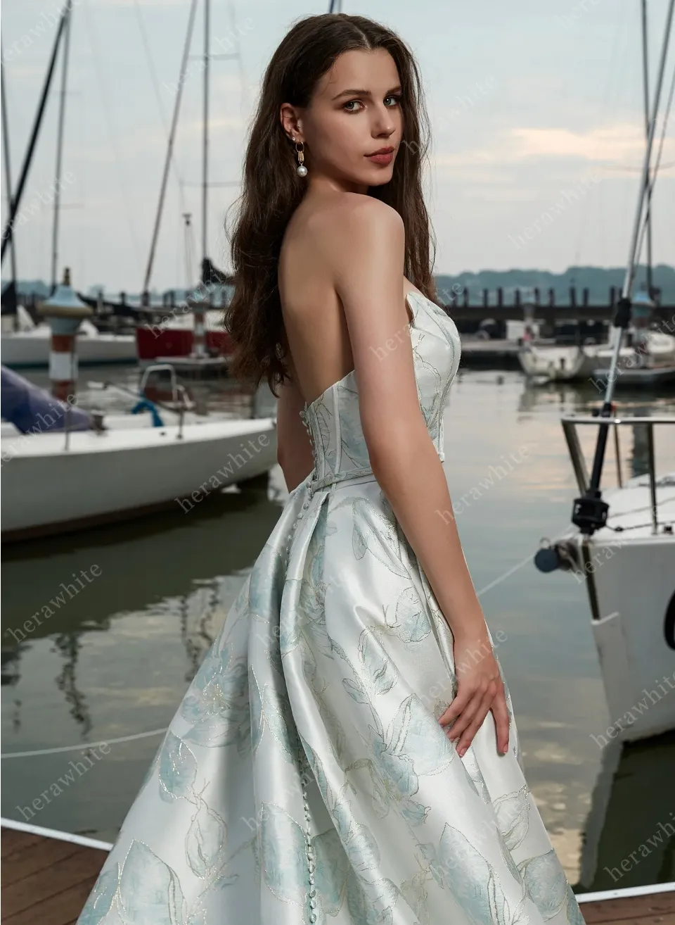 Satin Sleeveless A-Line Split And Grace Wedding Dress