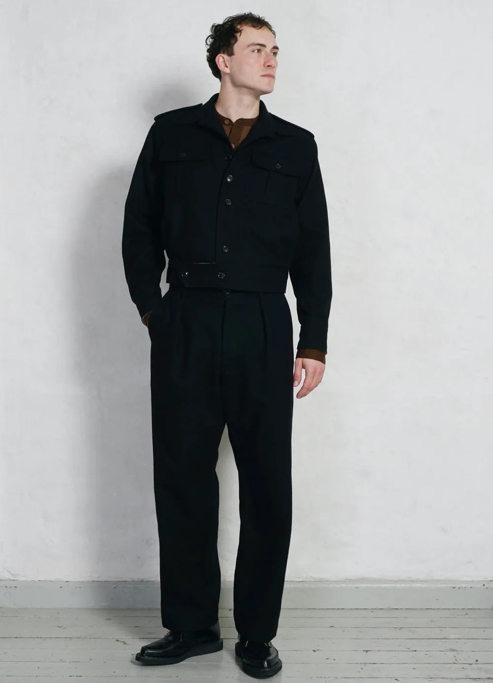 SEAN 28-30-2 | High Waist Trousers | Black Wool