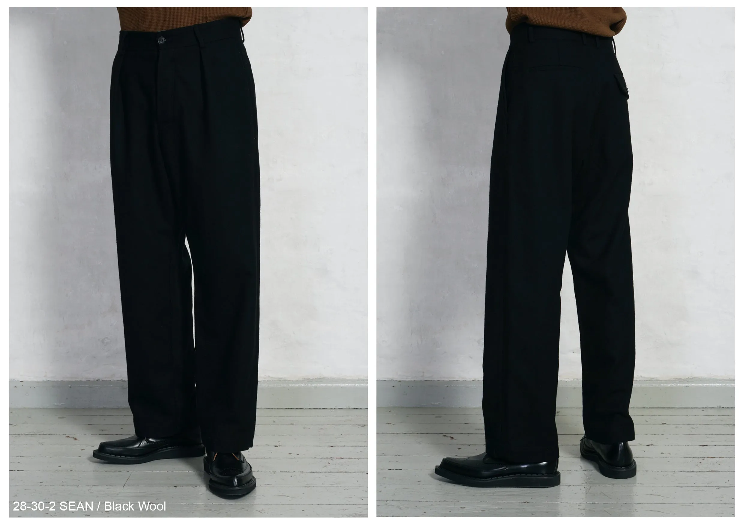 SEAN 28-30-2 | High Waist Trousers | Black Wool